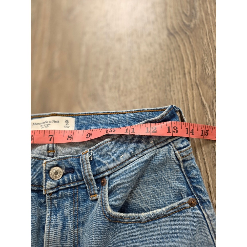 Abercrombie & Fitch Straight Mid Rise Jeans Womens 26 - Picture 7 of 10